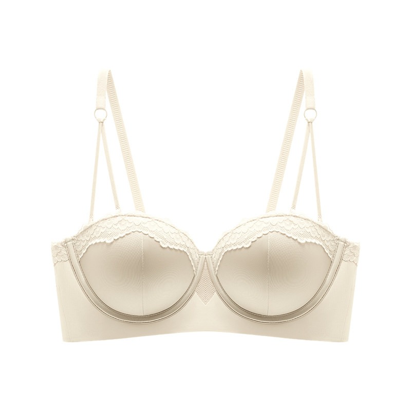 Wirefree Bra Comfort - Strapless Push Up Bra Satin Lace