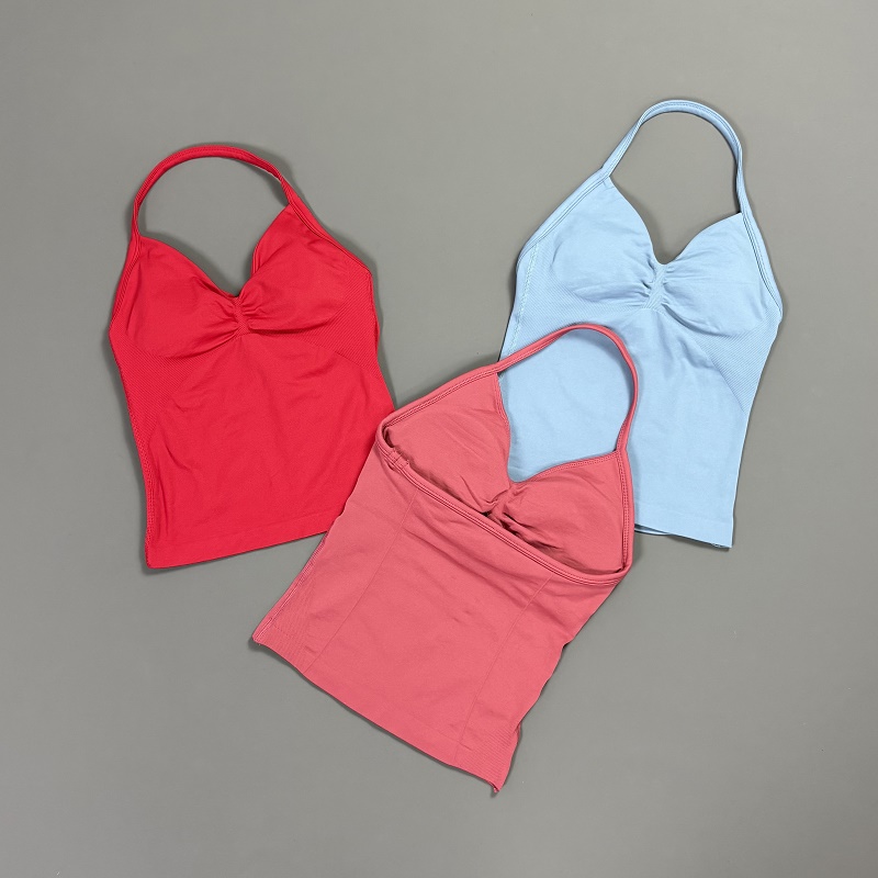 Sports Tank Top Women Halter V - T Shirt Bra Seamless 评论和价格