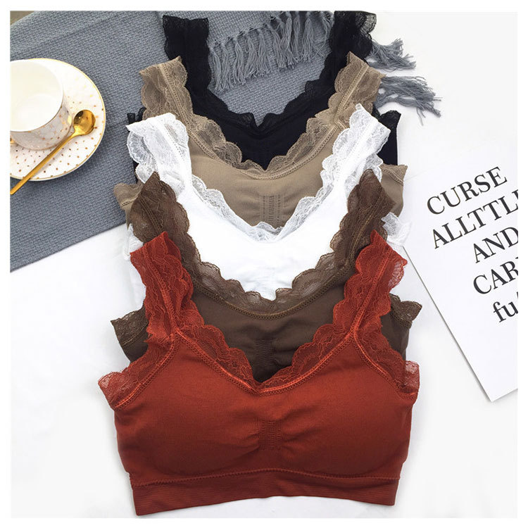 3D Sexy lace Lingerie Seamless - Lace Bralette Set 评论和价格
