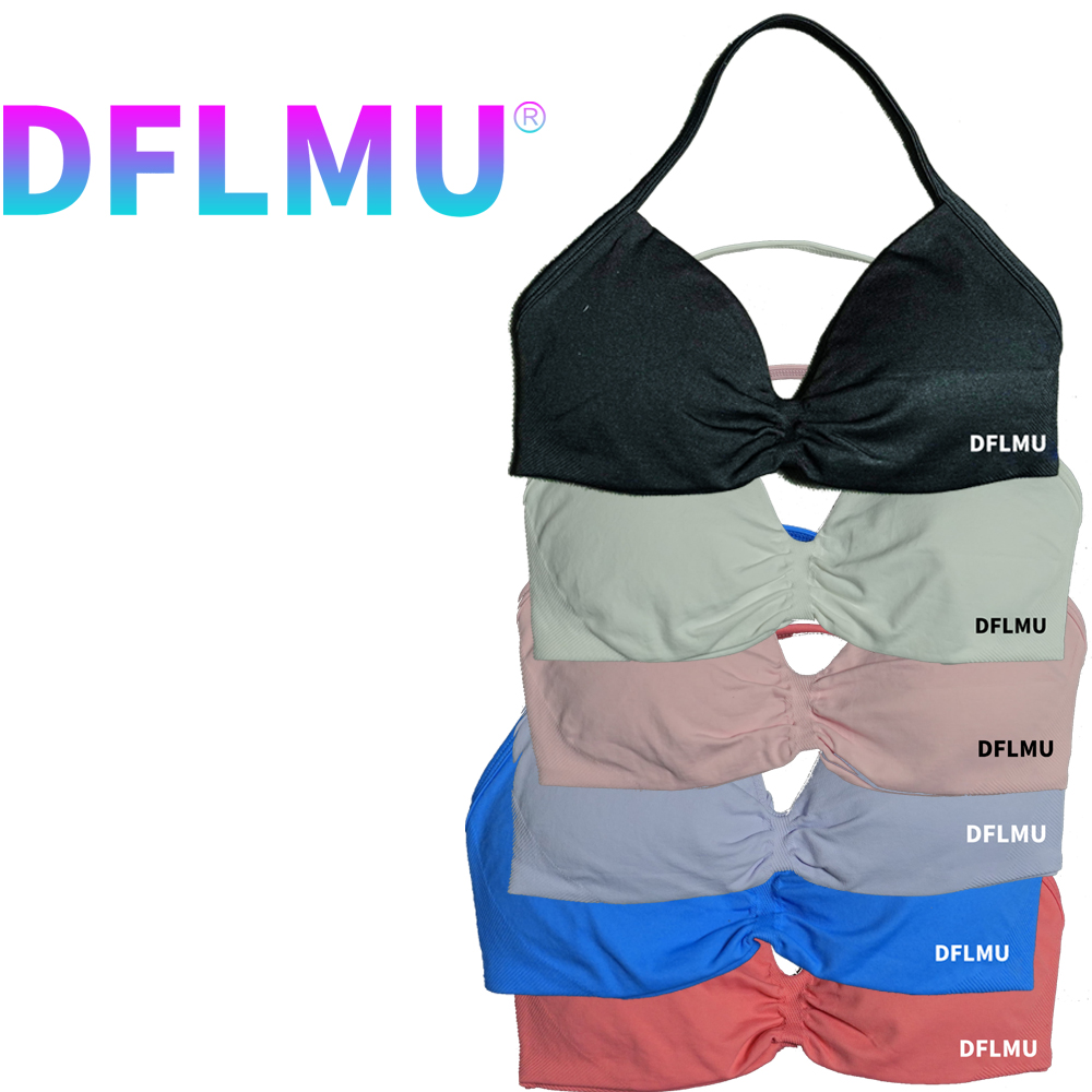 DFLMU Women Halter Sports Bra  - Plunge Bra Push Up 评论和价格
