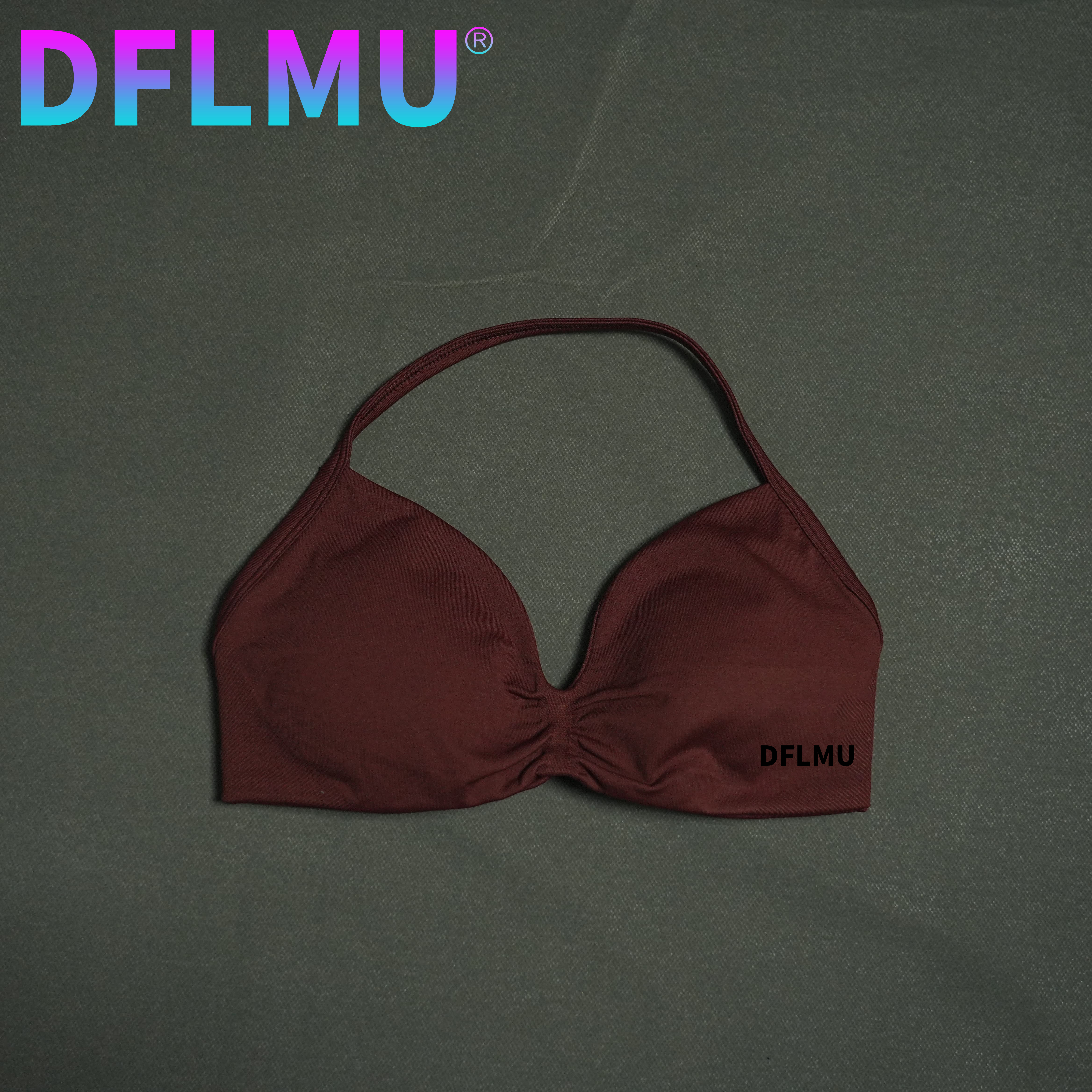DFLMU Women Halter Sports Bra  - Plunge Bra Push Up 评论和价格