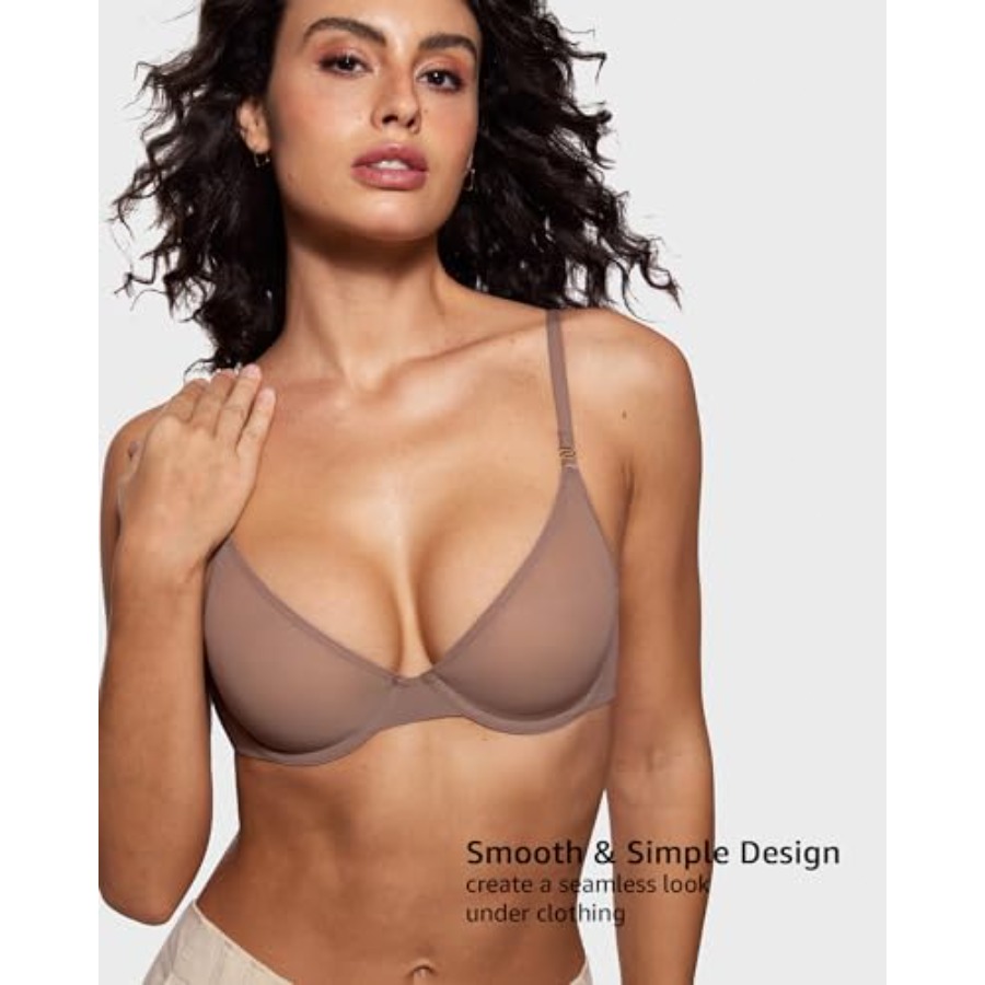 Women's Cosnufy Sheer Balconet - Demi Bra Balconette 评论和价格