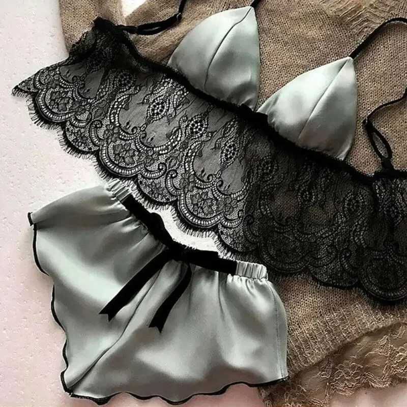 Women's Underwear Sexy Silk Sa - Lace Bralette Set 评论和价格