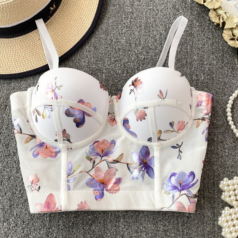 Women Sexy Floral printed Cors - Cotton Bra Everyday 评论和价格