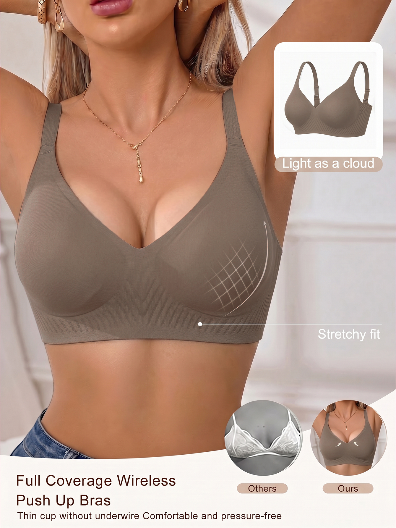 Full Coverage Push Up Jelly Su - Wirefree Bra Comfort 评论和价格