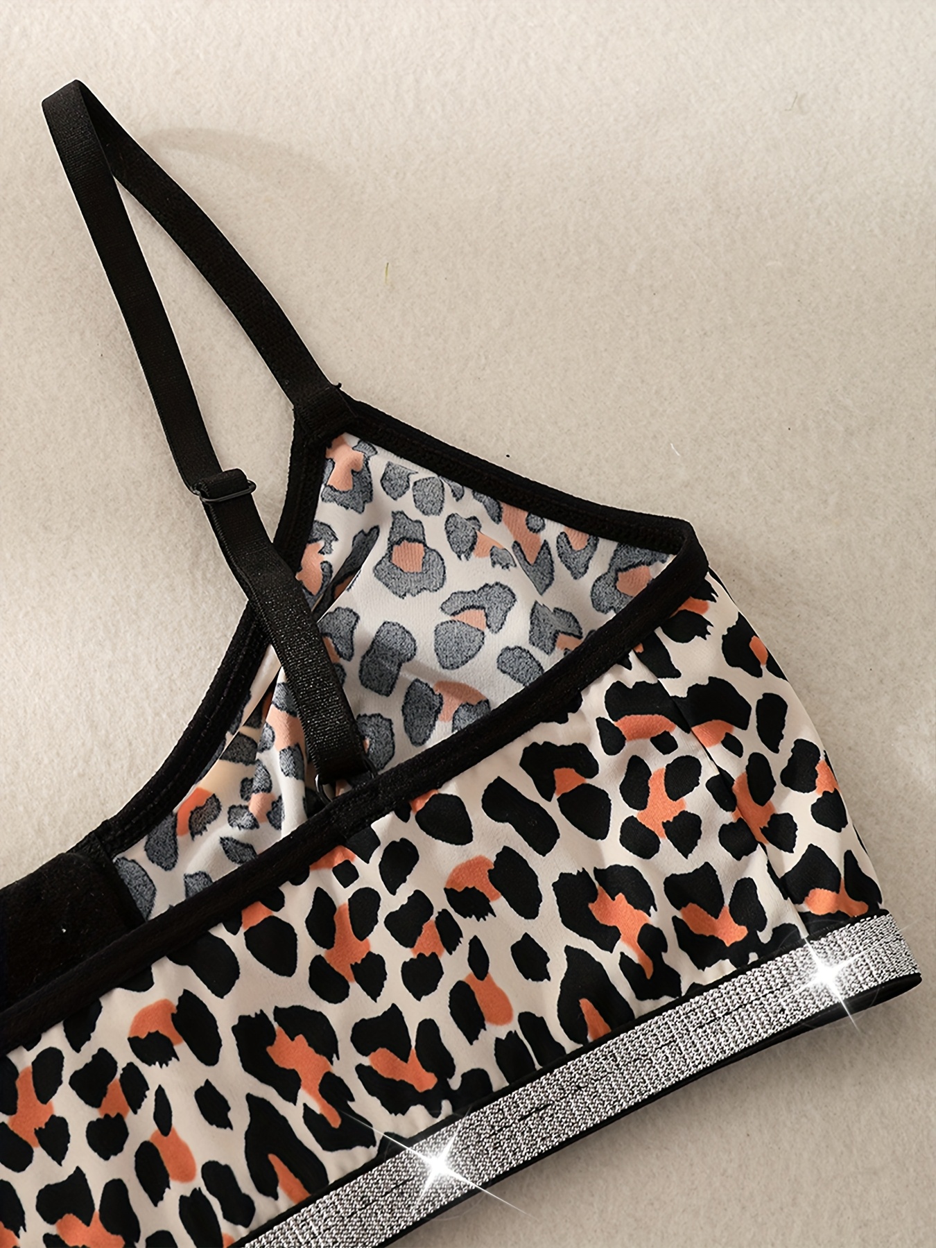 1pc Women's Leopard Print Wire - Wirefree Bra Comfort 评论和价格