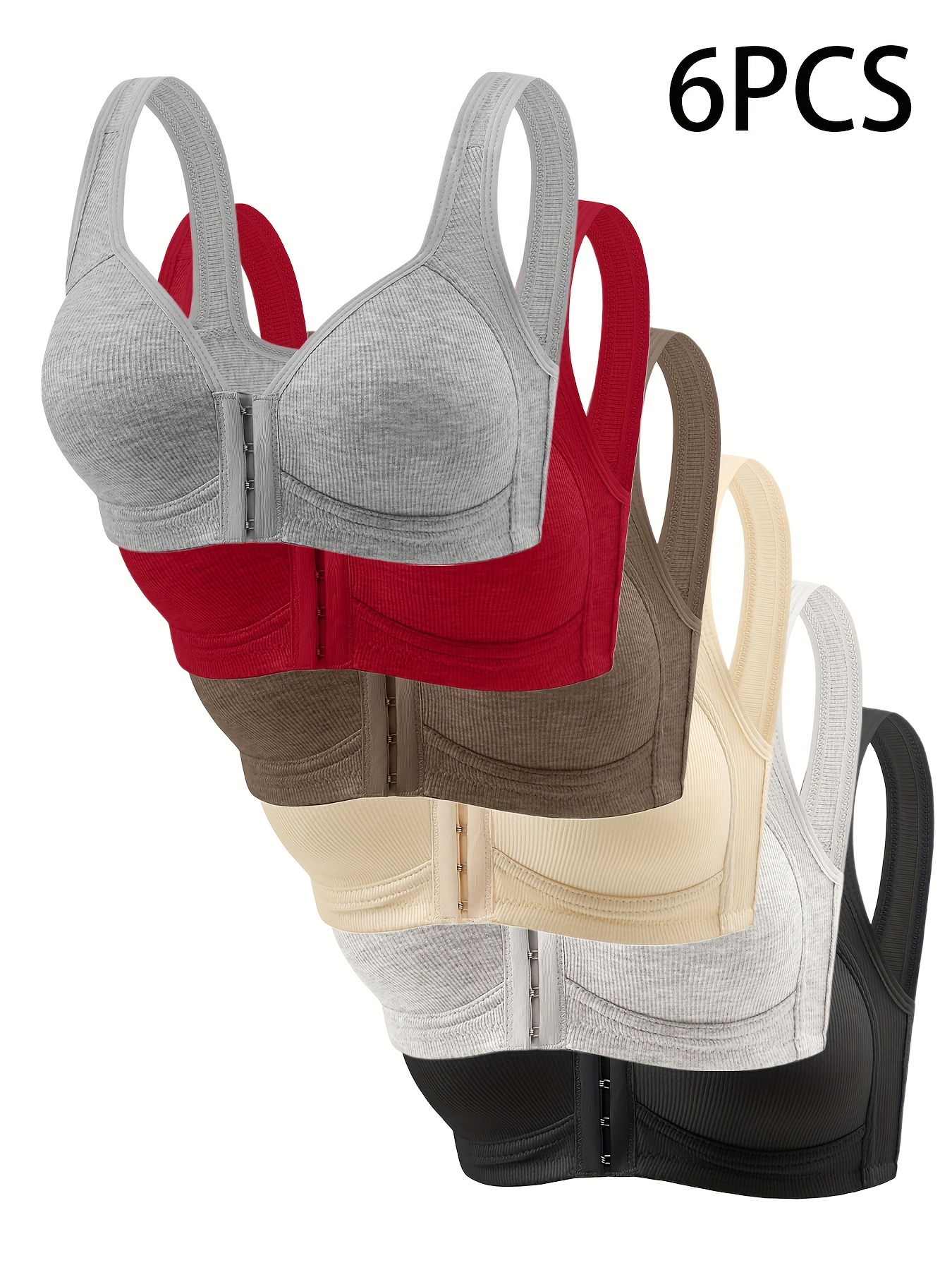 6-Pack Women's Elegant Wire-Fr - Wirefree Bra Comfort 评论和价格