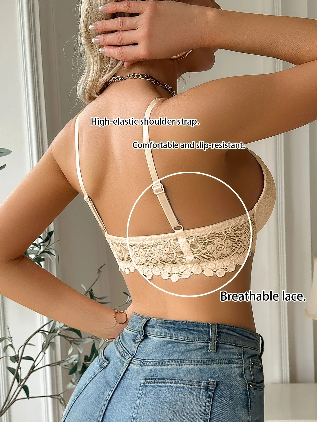 Women's Lace Front Clasp Push  - Cotton Bra Everyday 评论和价格