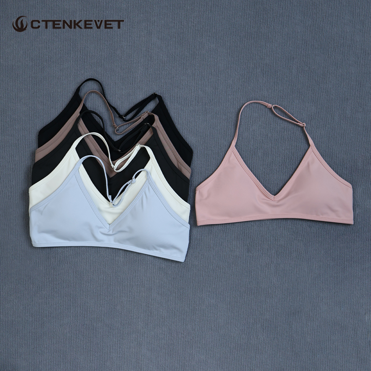 Women's Summer Halter Neck Pad - Sports Bra Racerback 评论和价格