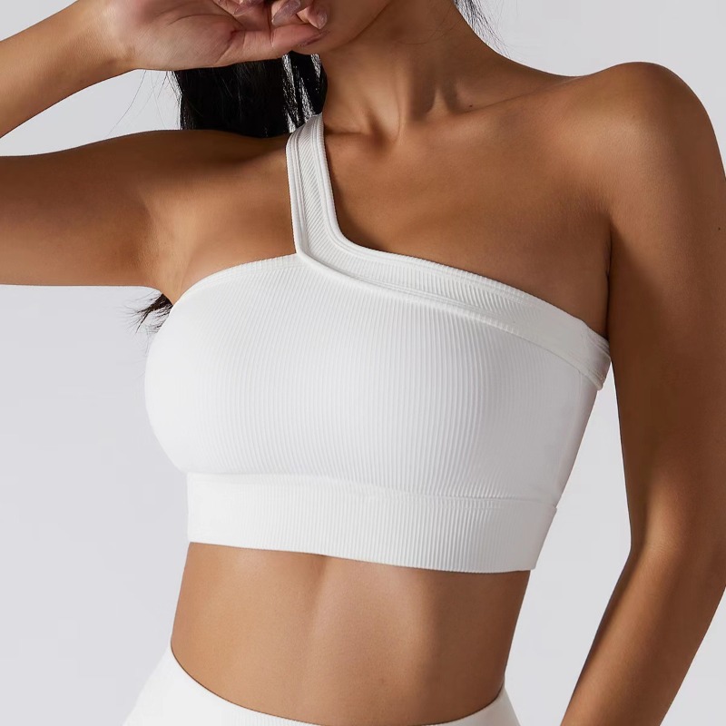 Women Single Shoulder Sexy Yog - T Shirt Bra Seamless 评论和价格