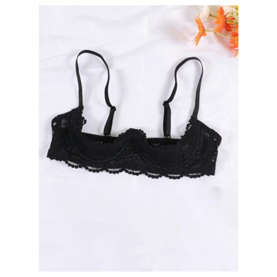 OYOANGLE Women's 1/4 Cup Lace  - Demi Bra Balconette 评论和价格