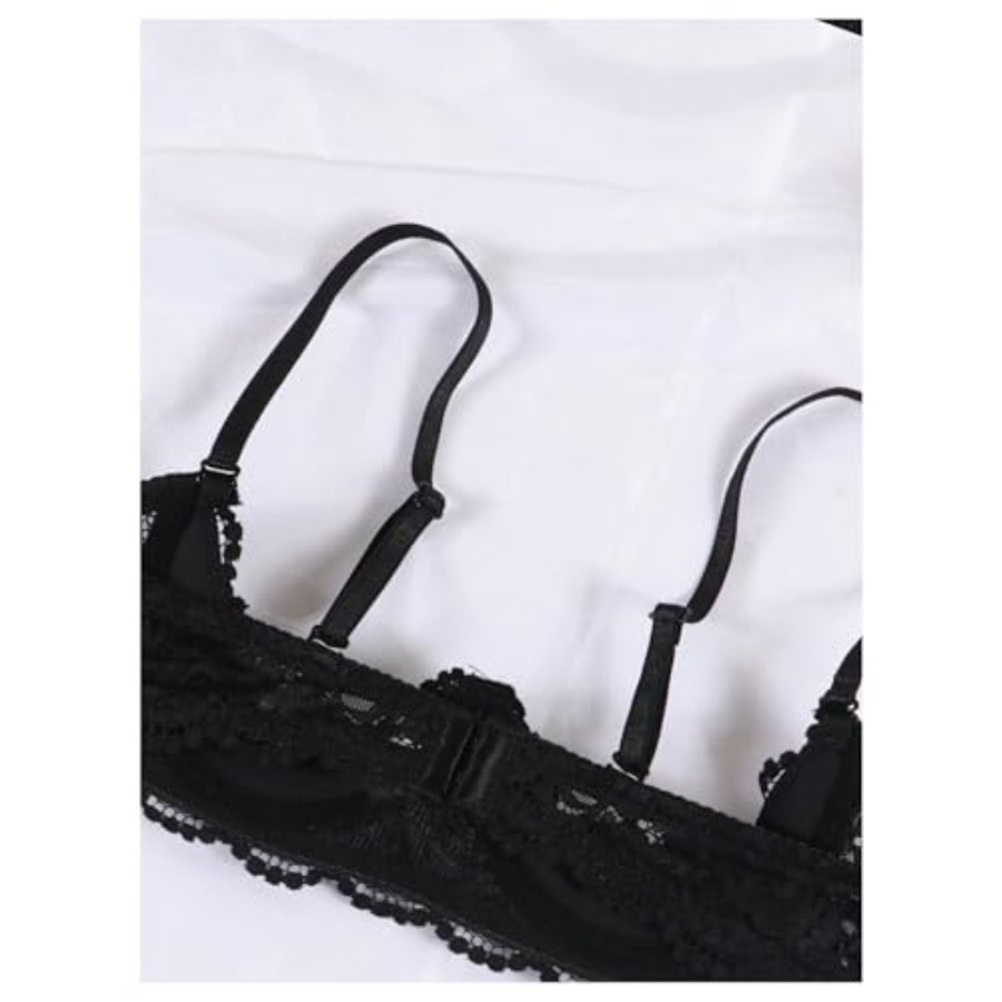 OYOANGLE Women's 1/4 Cup Lace  - Demi Bra Balconette 评论和价格