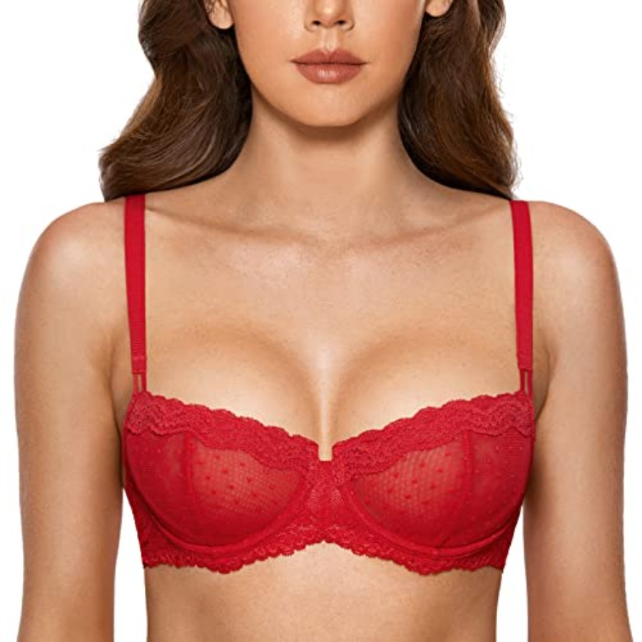 DOBREVA Women's Sexy Lace Bra  - Demi Bra Balconette 评论和价格