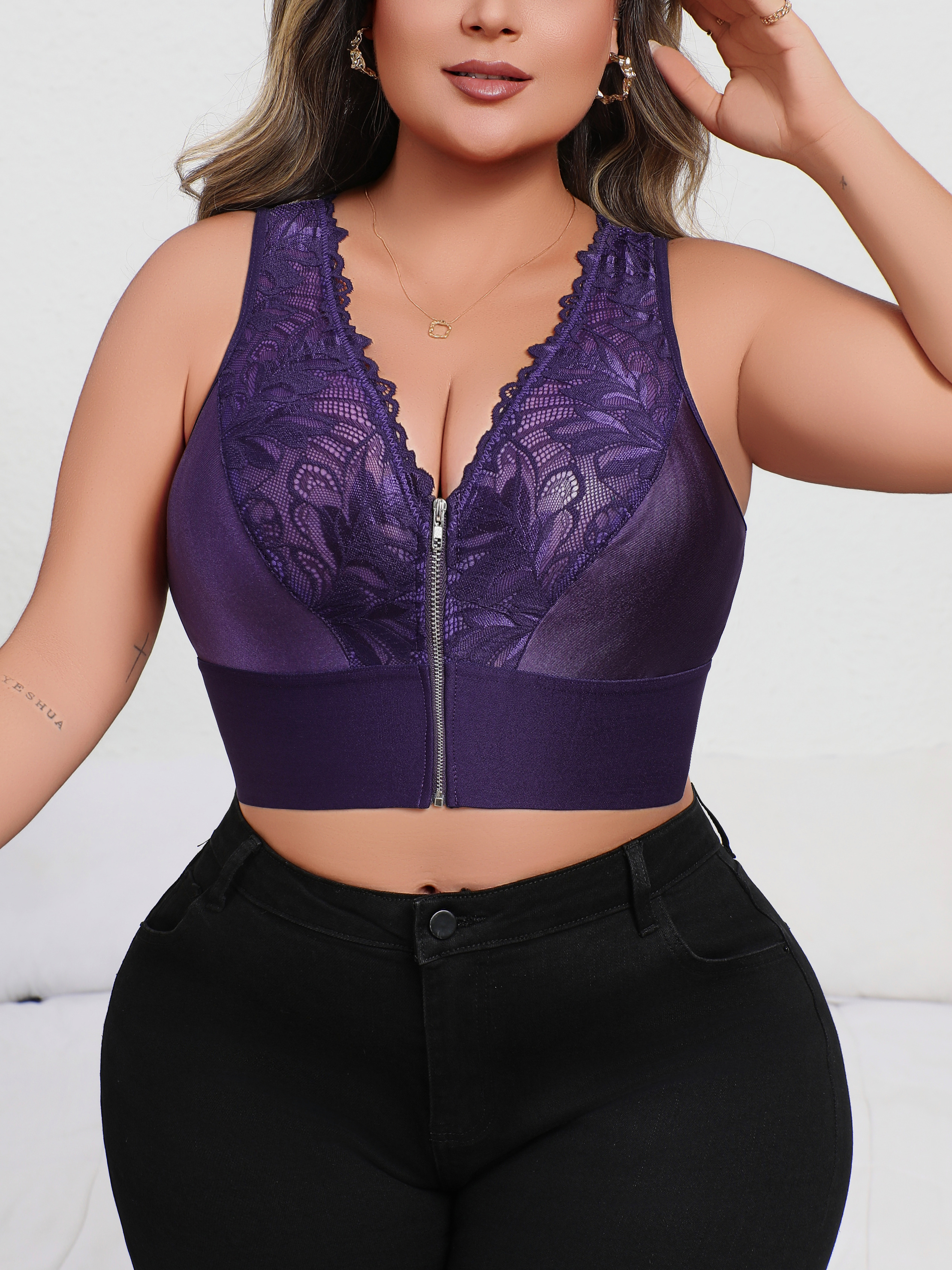 New Arrival Plus Size Sexy Pur - Plunge Bra Push Up 评论和价格