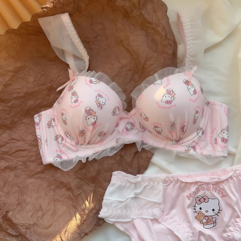 Sanrio Cute Japanese Bra Hello - Lace Bralette Set 评论和价格